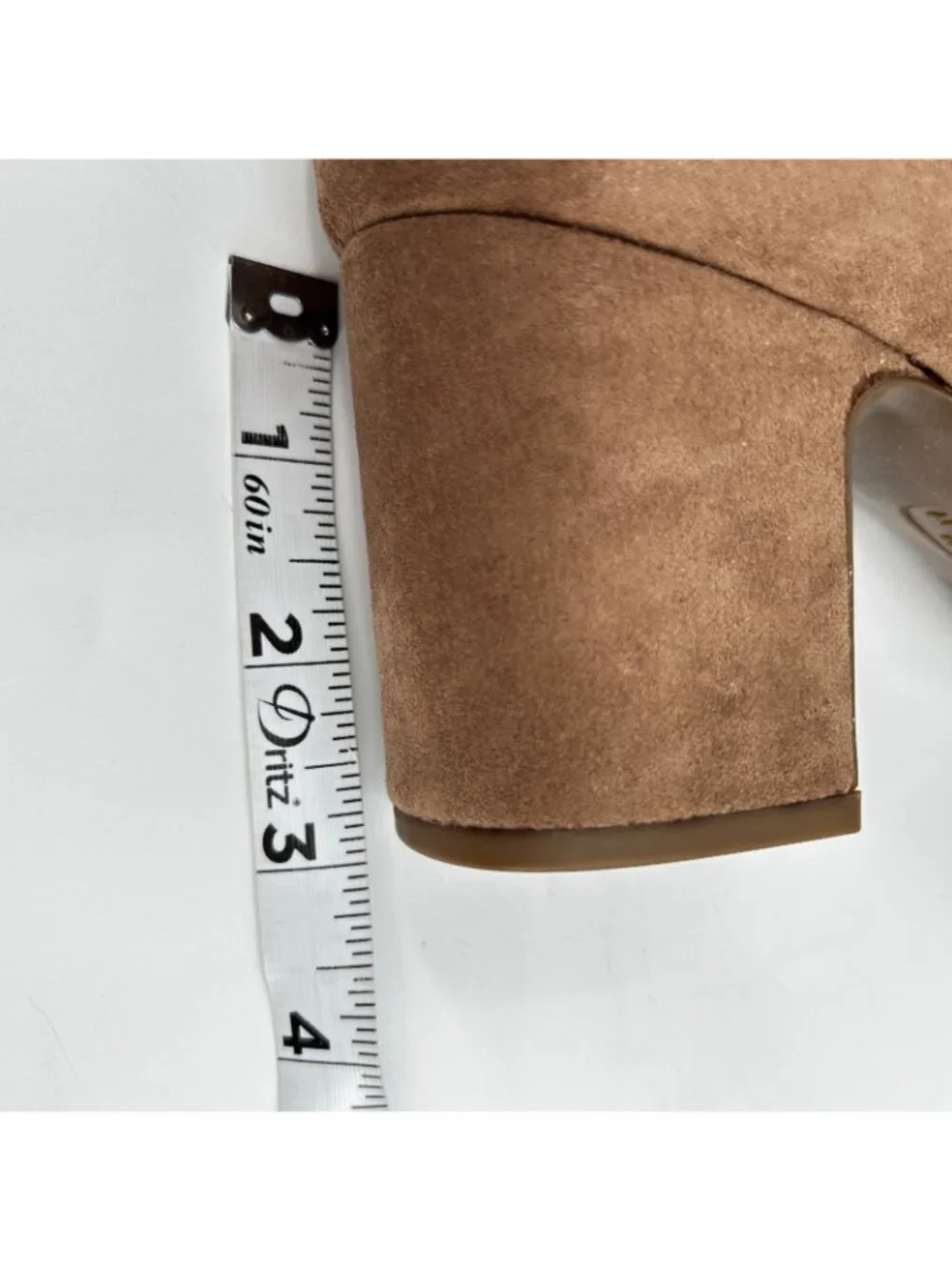 Anne Klein Toronto Knee High Boots Taupe Size 8 WC Faux Suede Square Toe Zip